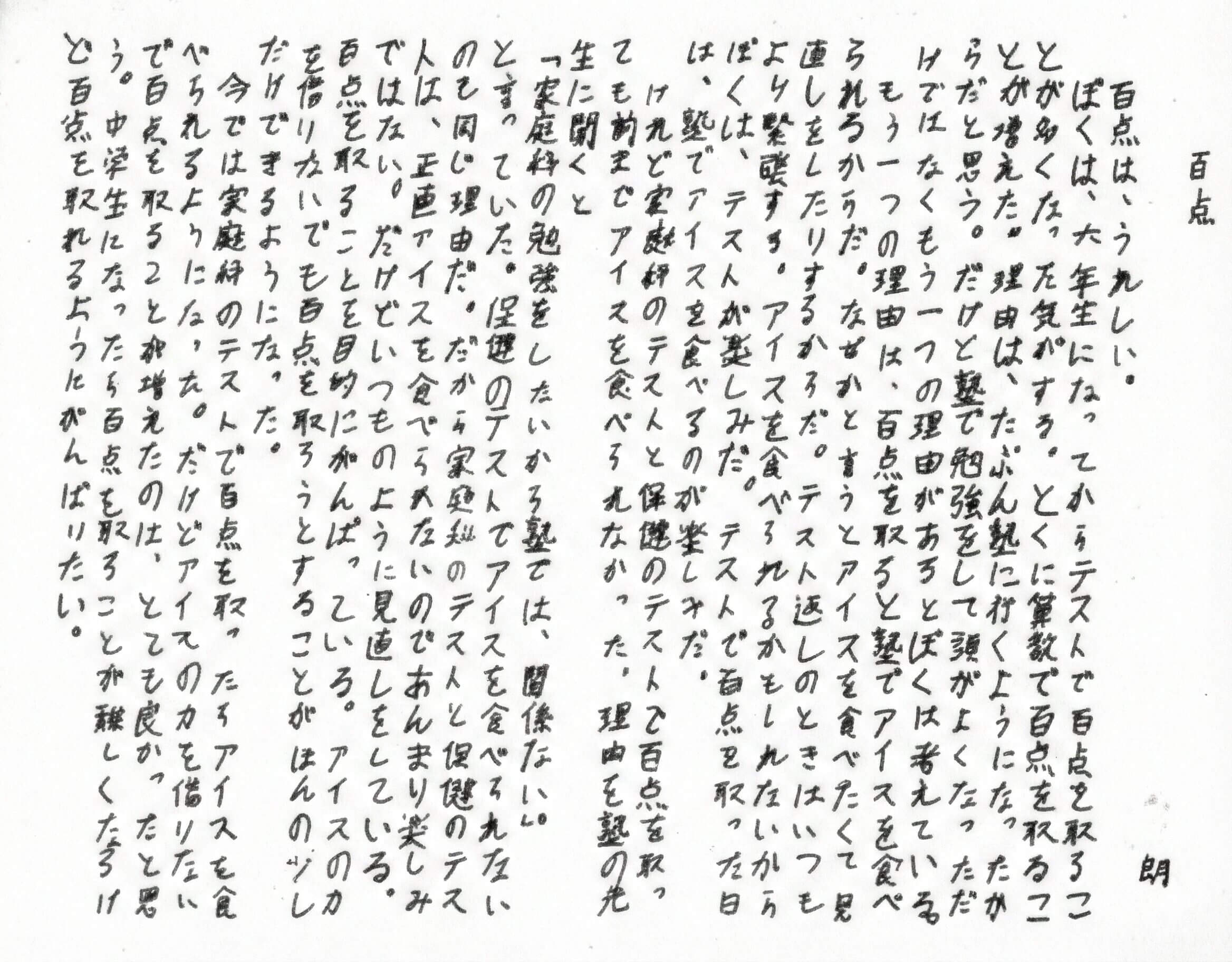 卒業文集の一部